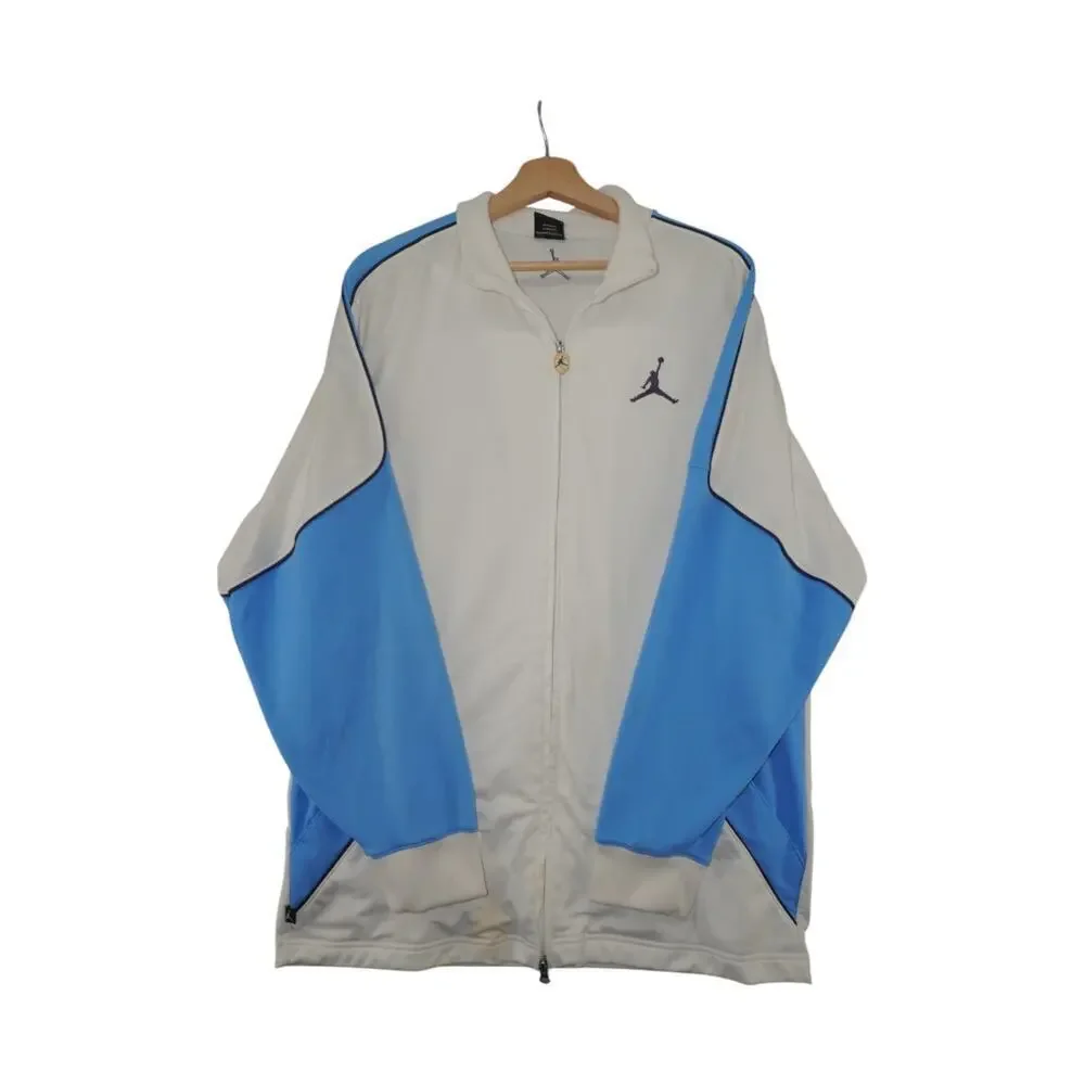 Jordan Jumpman Full Zip Track Jacket White Blue Men’s Athletic Y2K Size L